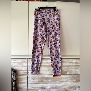 BECCA Pink and Orange Leggings Vibrant Stretchy Fit